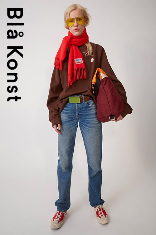 Acne Blå Konst Womens AW18 red scarf